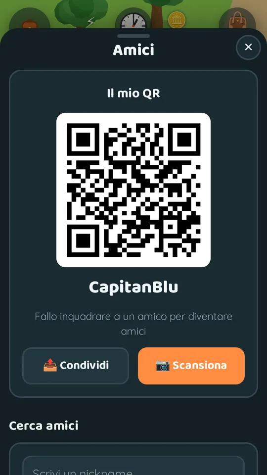 La schermata degli amici